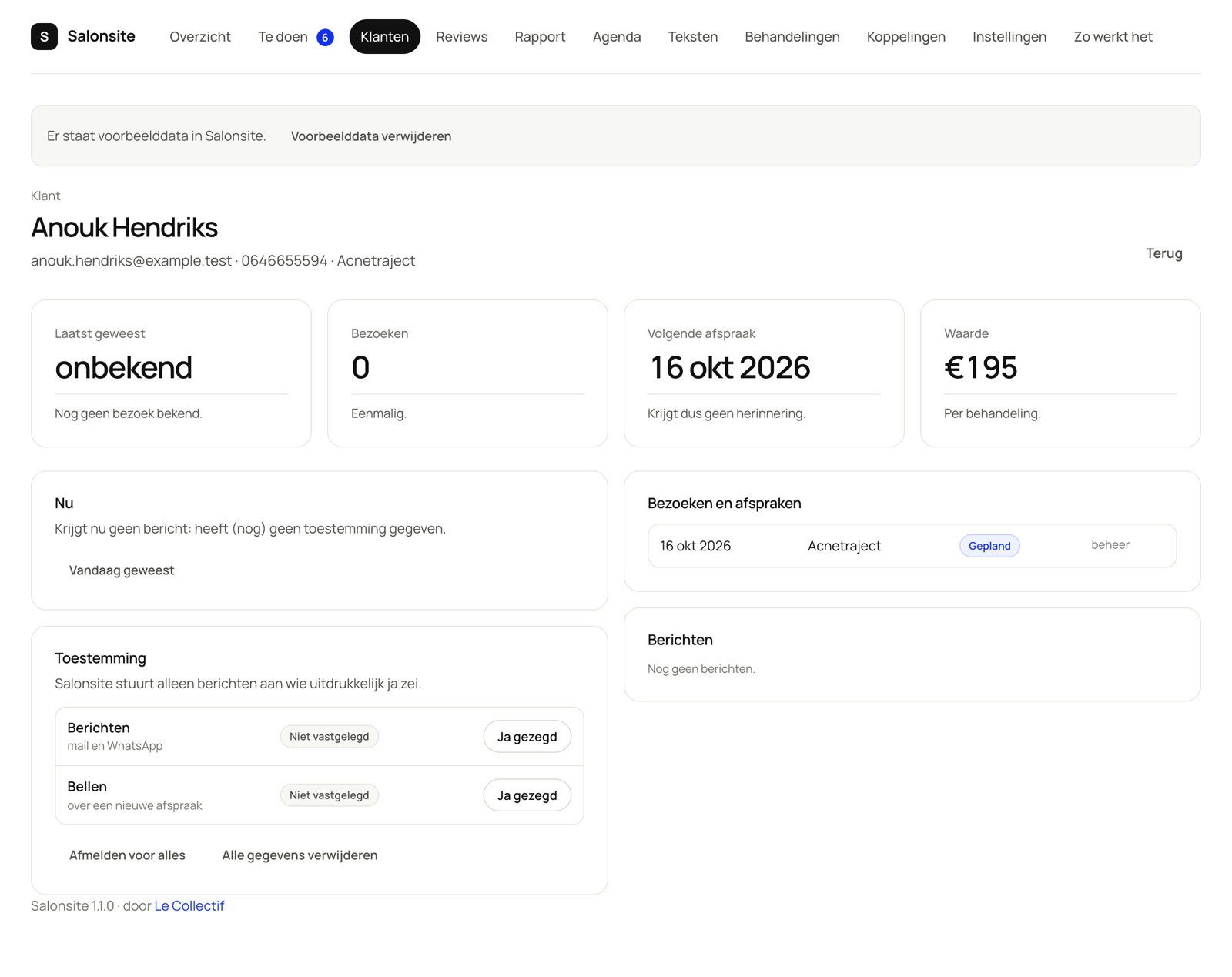 Het profiel van een klant